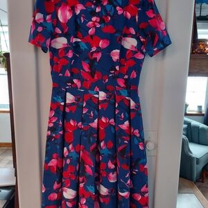 Floral Blue and Pink Dress